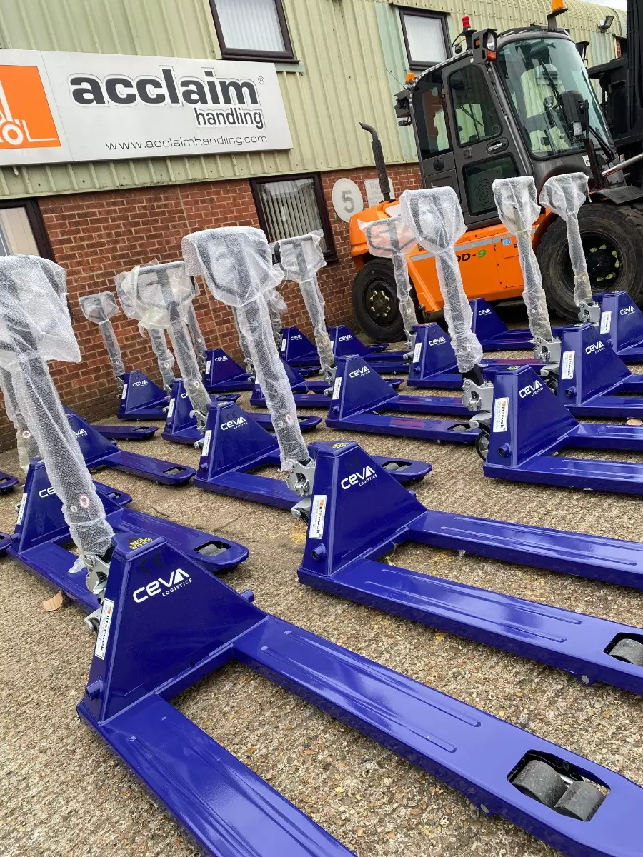 Customised Pallet Trucks: Showcase Your Brand with A-Frame Logo Branding!